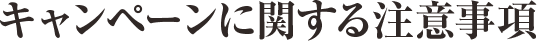 キャンペーンに関する注意事項