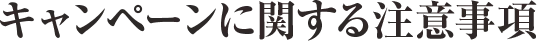 キャンペーンに関する注意事項