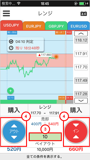 指値、逆指値注文画面